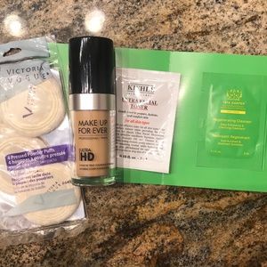 Bundle Foundation Cleanser Toner Powder Puffs